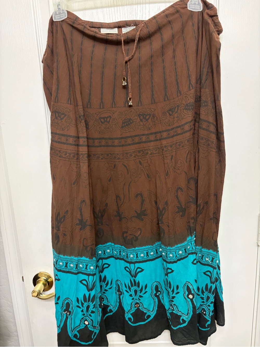 White Stag Brown & Turquoise Skirt